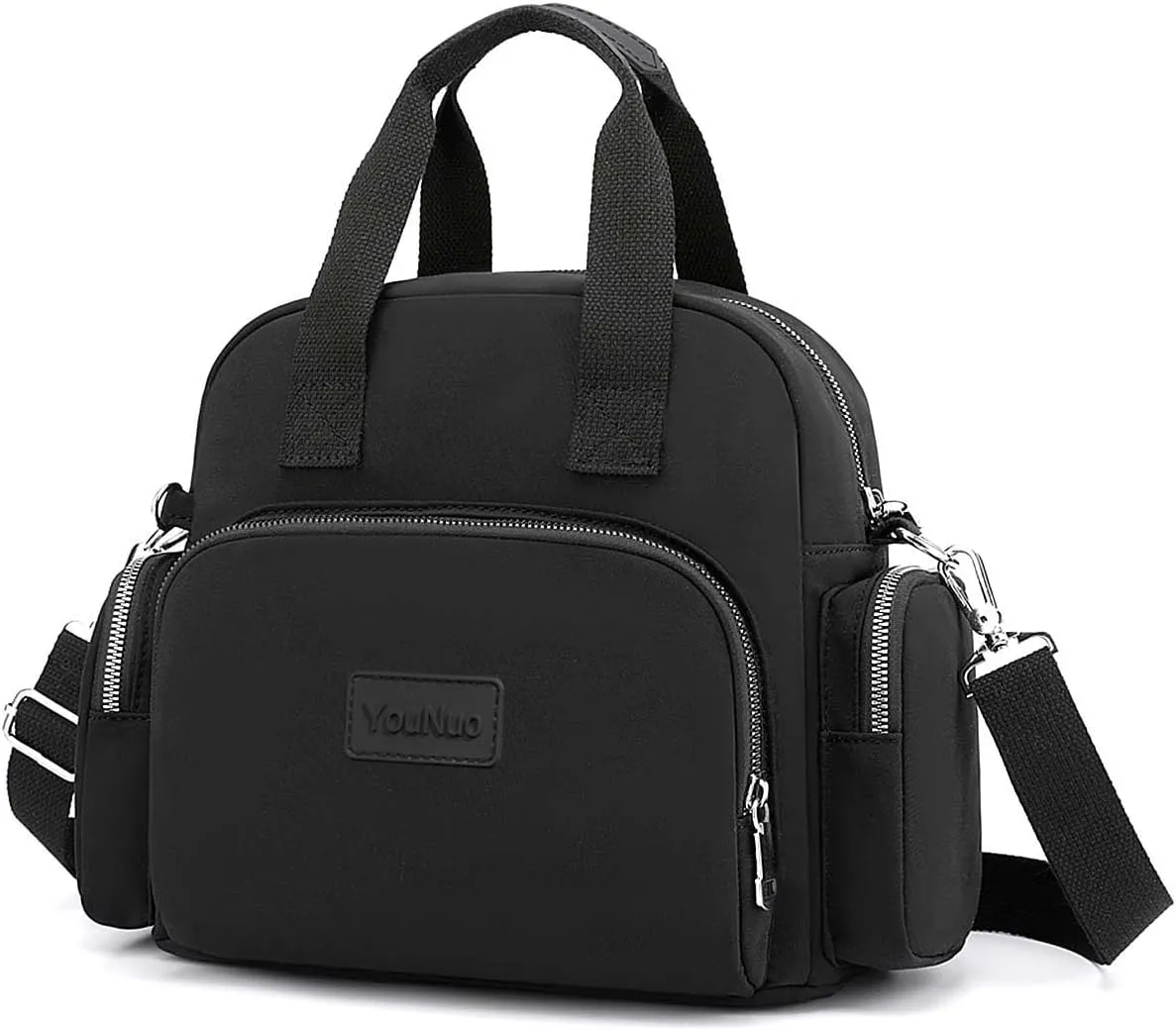 YouNuo Women Shoulder Handbag, Convertible Backpack Purse, Multipurpose Nylon Crossbody Purse, Ladies Multi Pocket Tote