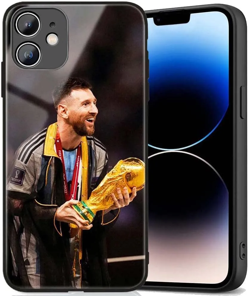ZERMU for iPhone 12 Case, Soft Shockproof Crystal Acrylic Full Protection TPU Shock Absorption Bumper Cover Case for iPhone 12 6.1inch, Sports Lione%l Mess%i Soccer-10-Argentina Flag