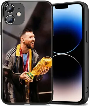 ZERMU for iPhone 12 Case, Soft Shockproof Crystal Acrylic Full Protection TPU Shock Absorption Bumper Cover Case for iPhone 12 6.1inch, Sports Lione%l Mess%i Soccer-10-Argentina Flag