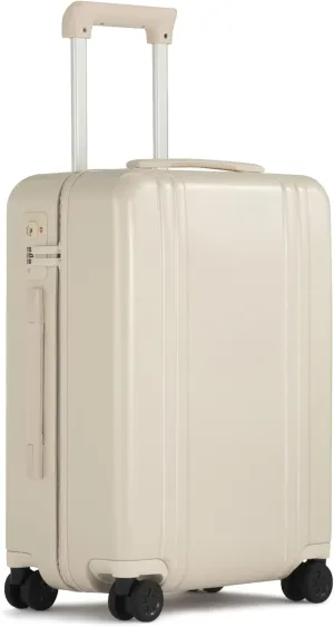 ZERO Halliburton Classic Lightweight 4.0 Continental Carry-On, 22-Inch Hardside, Four Dual Spinner Wheels, TSA Accepted Lock, Telescoping Pull Handle, 37L, Gloss Finish- Crme