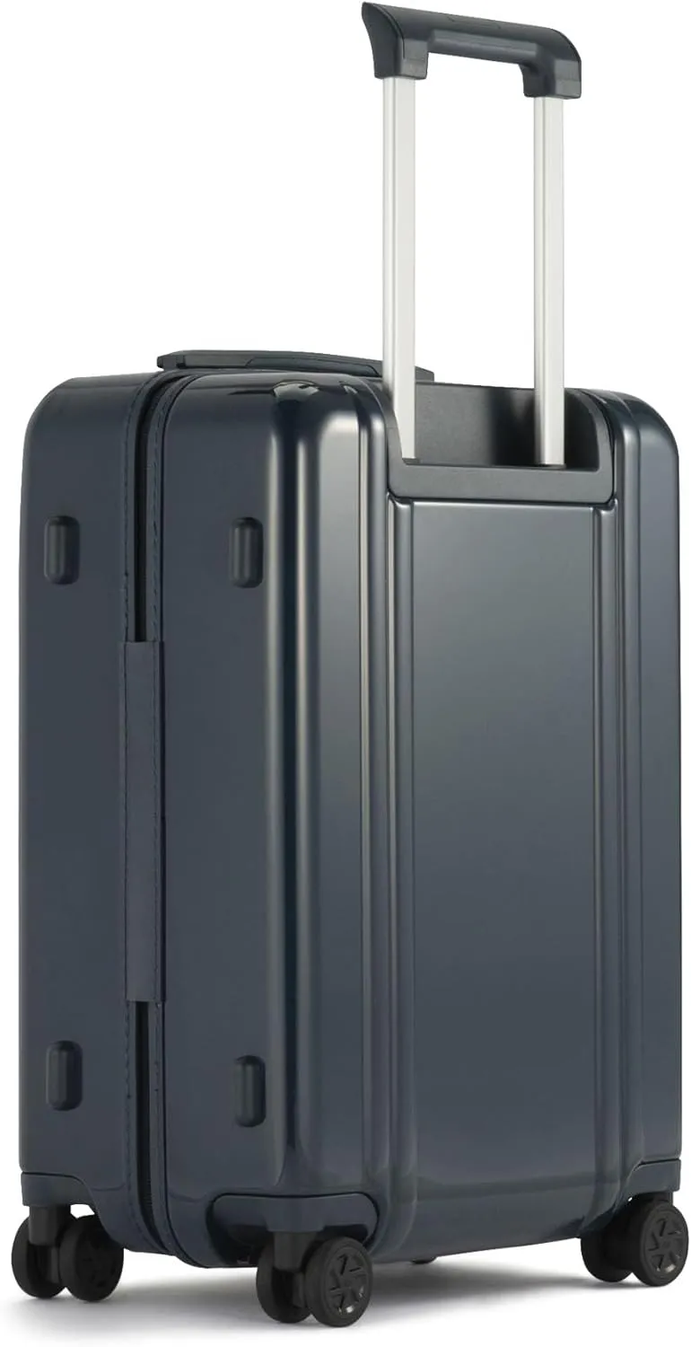 ZERO Halliburton Classic Lightweight 4.0 Continental Carry-On, 22-Inch Hardside, Four Dual Spinner Wheels, TSA Accepted Lock, Telescoping Pull Handle, 37L, Gloss Finish- Navy