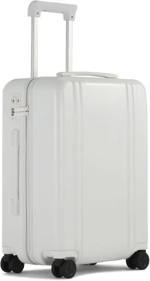 ZERO Halliburton Classic Lightweight 4.0 Continental Carry-On, 22-Inch Hardside, Four Dual Spinner Wheels, TSA Accepted Lock, Telescoping Pull Handle, 37L, Gloss Finish- White