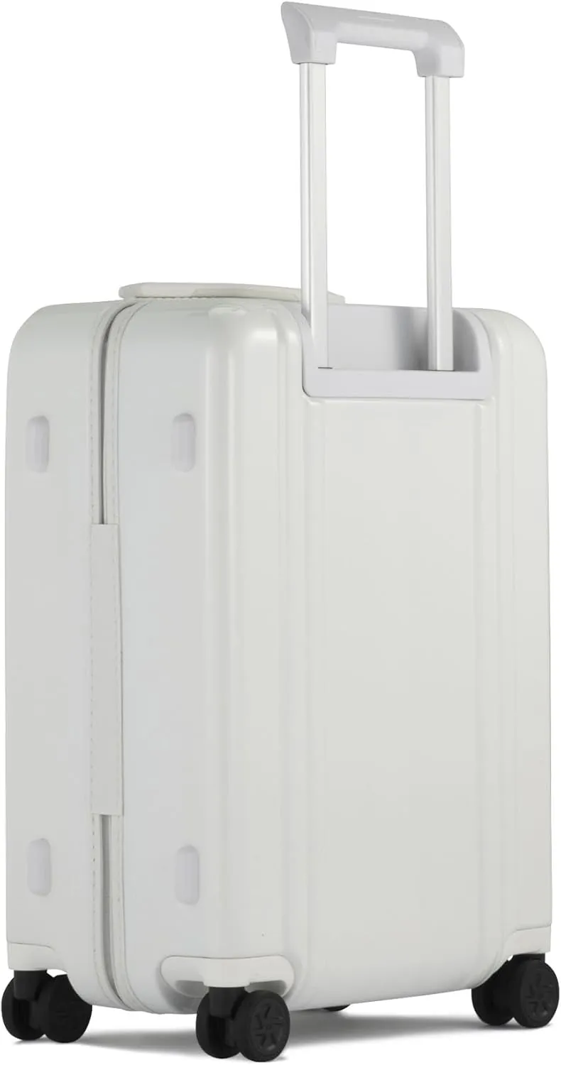 ZERO Halliburton Classic Lightweight 4.0 Continental Carry-On, 22-Inch Hardside, Four Dual Spinner Wheels, TSA Accepted Lock, Telescoping Pull Handle, 37L, Gloss Finish- White