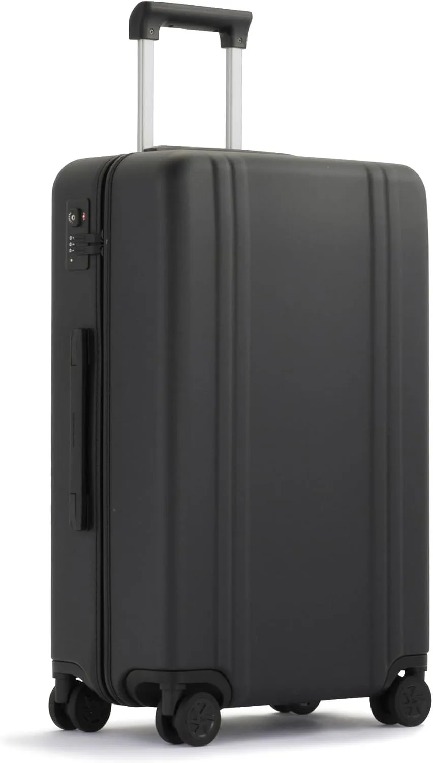 ZERO Halliburton Classic Lightweight 4.0 Medium Hardside Travel Case, 26-Inch, Four Dual Spinner Wheels, TSA Accepted Lock, Telescoping Pull Handle, 60L, Matte Finish- Black