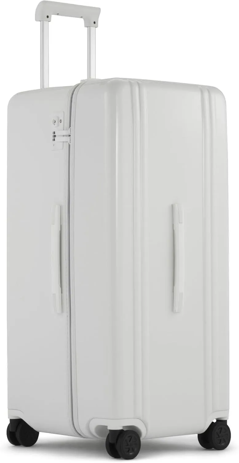 ZERO Halliburton Classic Lightweight 4.0 Rolling Trunk Large, Hardside 31-Inch, 4 Dual Spinner Wheels, Telescoping Handle, Front & Side Handles, TSA Accepted Lock, 99L, Gloss Finish- White