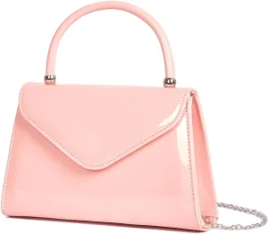 ZiMing Glossy Patent Leather Handbag for Women Evening Bag Small Satchel Bag Chain Shoulder Bag Flip Top Handle Bag